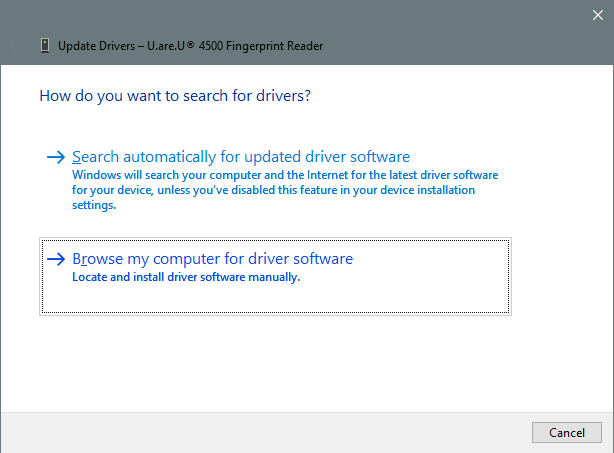 Browse driver software