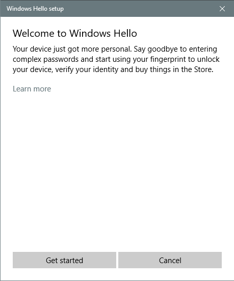 Windows Hello Setup