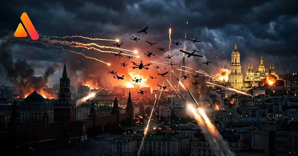 (Ilustration). UkraineRussia War Massive Drone Strikes Hit Moscow  Kyiv 